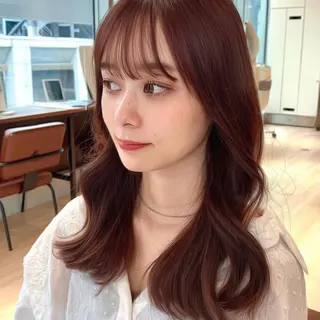ミディアム 韓国ヘア♡ 顔まわりカットayaのヘアスタイル