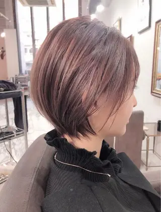 ショート カラー 🩵縮毛矯正  髪質 改善 美髪🩵のヘアスタイル