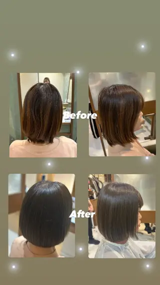 ミディアム カラー ハイトーン/デザイン KURUMIのヘアスタイル