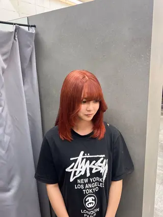 セミロング カラー あいり 福岡美容師のヘアスタイル