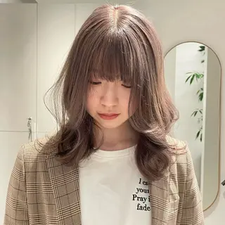 ミディアム 盛れる透明感カラー・ momokaのヘアスタイル