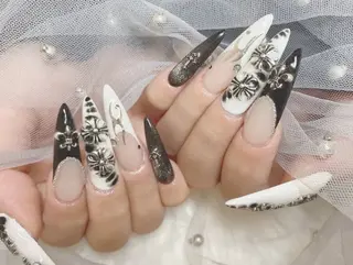 ネイル I-nailロング /ワンホン/キラキラのネイルデザイン