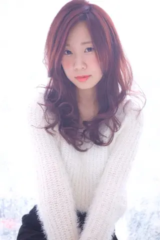 セミロング ロング カラー パーマ Re:ta Hair 飯田淳平のヘアスタイル