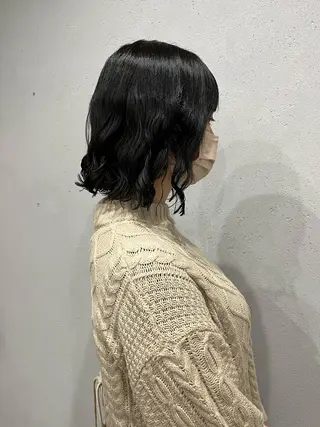 ミディアム パーマ ロングパーマ木村 ボブパーマのヘアスタイル