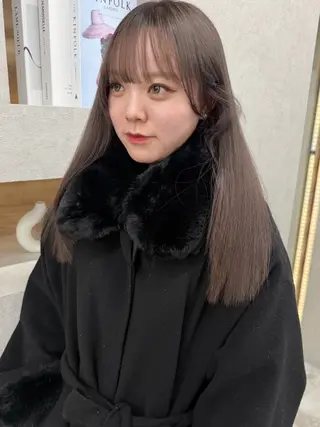 セミロング カラー ブリーチ/ベージュ 💕/momoaのヘアスタイル