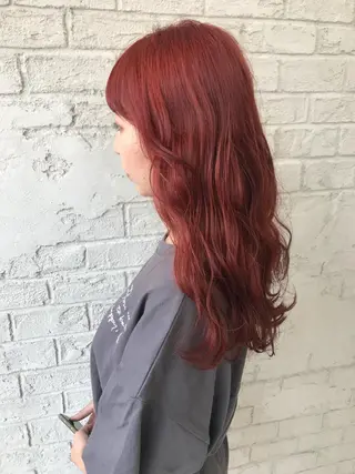 ロング カラー オリーブ/アッシュ やわらか透明感カラーのヘアスタイル