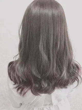 ミディアム カラー ブリーチ/髪質改善/ レイヤー/YUTO‎のヘアスタイル