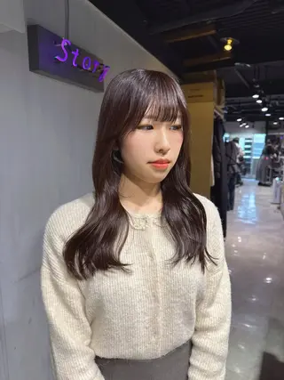 ロング カラー NANAMI🩵 大人可愛い韓国ヘアのヘアスタイル