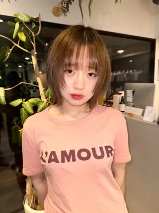 ショート カラー saki/ハイトーン カラー/薬院のヘアスタイル