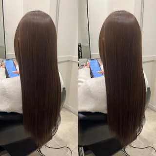 ロング 縮毛矯正/髪質改善 /レイヤー/韓国のヘアスタイル