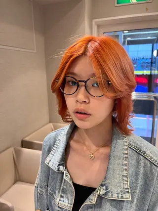 ミディアム カラー dogstar小林諒 レイヤー/パーマのヘアスタイル