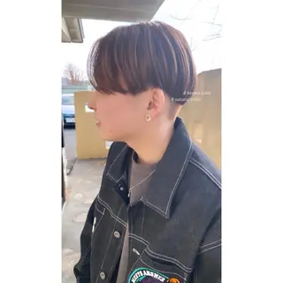 ショート カラー メンズ 艶カラー/縮毛矯正 /豊川/ユキのヘアスタイル