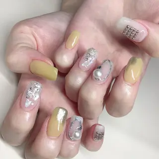 ロング カラー パーマ ヘアアレンジ メンズ キッズ ネイル マツエク・マツパ 福田 加奈のネイルデザイン