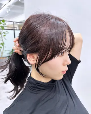 セミロング カラー 韓国風/顔周りカット /髪質改善RYOTAのヘアスタイル