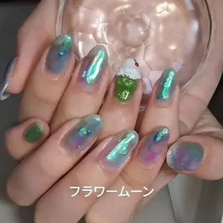 ネイル フラワー ムーンのネイルデザイン