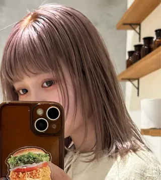 ミディアム カラー じゅわっと暖色カラー 🍊Moemiのヘアスタイル