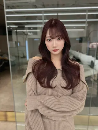 ロング カラー COA GINZA 空也/前髪/顔まわりのヘアスタイル