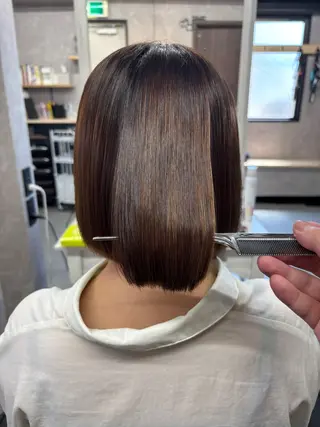 ミディアム かがみはやと 髪質改善/縮毛矯正のヘアスタイル