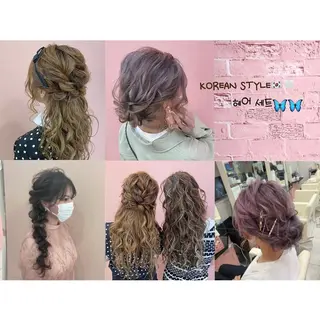 ヘアアレンジ エクステ🩵ブリーチ 韓国ヘア🩵KAEのヘアスタイル