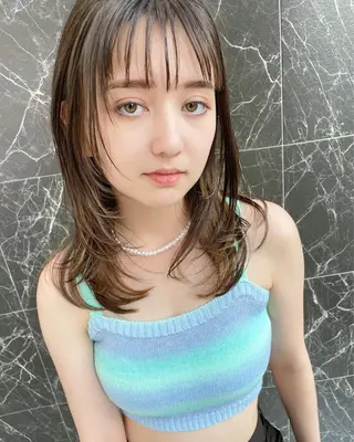 セミロング チダアキフミ Ash大森のヘアスタイル