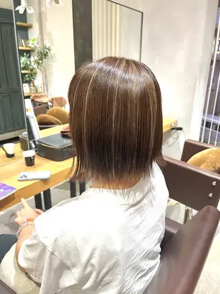 ミディアム カラー 艶髪カラー 渡辺岳也のヘアスタイル