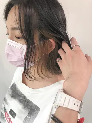 ミディアム 森本裕/オーナー/ スパイラルパーマのヘアスタイル