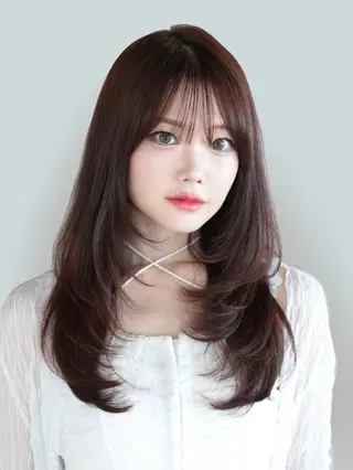ロング Nanako。/韓国 ヘア/顔周りカットのヘアスタイル