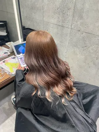 ロング カラー 暖色/ハイトーン/ カラー/HBLのヘアスタイル