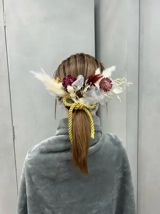 セミロング 卒業式ヘアセット🎀 ヘアアレンジのヘアスタイル