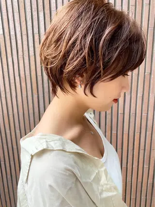 ショート ショート/ボブ/ 白髪ぼかし/しんやのヘアスタイル