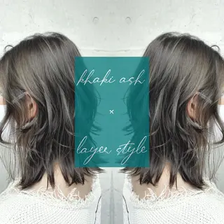 ミディアム カラー 川越 輝梨奈のヘアスタイル