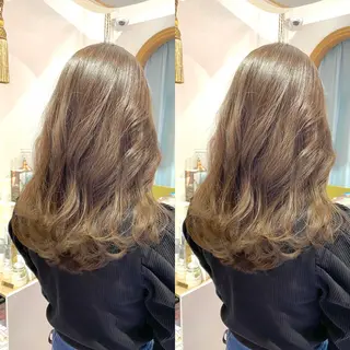 ミディアム レイヤーカット /透明感カラー西田のヘアスタイル