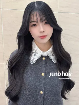 ロング カラー ヘアアレンジ 韓国レイヤーカット/ 儚げカラーチナツのヘアスタイル