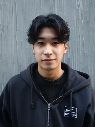 パーマ メンズ 心櫻/メンズパーマ/ ニュアンス/フェザーのヘアスタイル