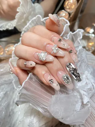 ネイル 23時まで❤︎韓国、 ワンホンネイルのネイルデザイン