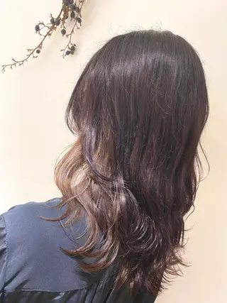 セミロング カラー ベージュ指名No1 加賀詩織のヘアスタイル