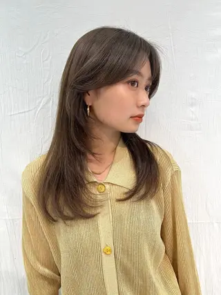 セミロング 顔まわり/艶カラー/ 🤎himari🤎のヘアスタイル