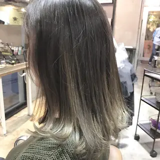ミディアム カラー サロンドミルク 原宿のヘアスタイル