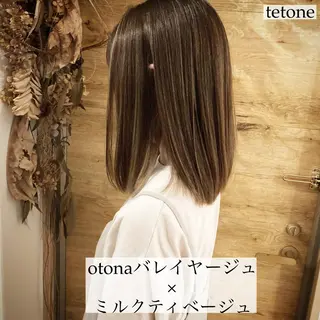 ミディアム カラー テトネ タカシのヘアスタイル