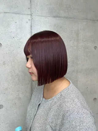 ショート カラー ヘアアレンジ ボブ艶モテカラー🫧 カリンのヘアスタイル