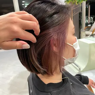 ミディアム カラー 平原 沙耶のヘアスタイル