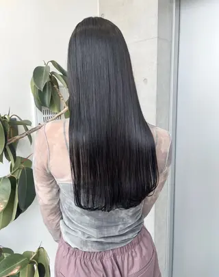 ロング カラー パーマ ヘアアレンジ 透明感/オリーブ/ グレージュ/YUKAのヘアスタイル