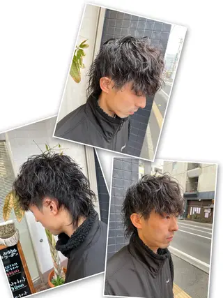 ショート パーマ メンズ 佐藤 栄輔のヘアスタイル
