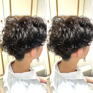 パーマ メンズ ブリーチデザインカラ ー/メンズ◎mariのヘアスタイル