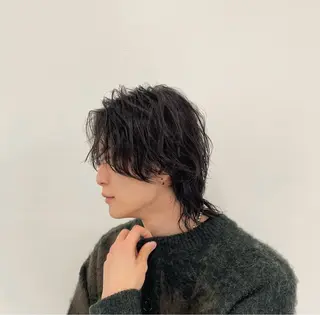 ミディアム パーマ メンズ メンズカット/パーマ 艶カラーTAIGA︎のヘアスタイル