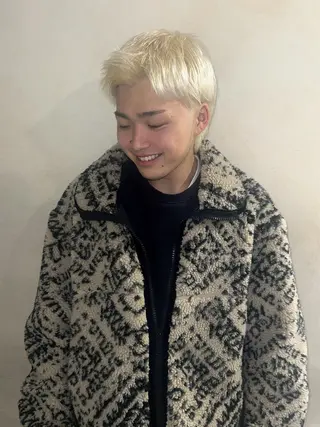 カラー メンズ ハイトーン/ピンク カラー/めい🎀のヘアスタイル