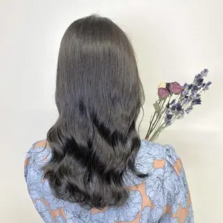 セミロング カラー 色白に見える暗髪 梅田・増田のヘアスタイル