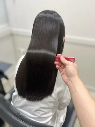 ロング 縮毛矯正/髪質改善 /レイヤー/韓国のヘアスタイル