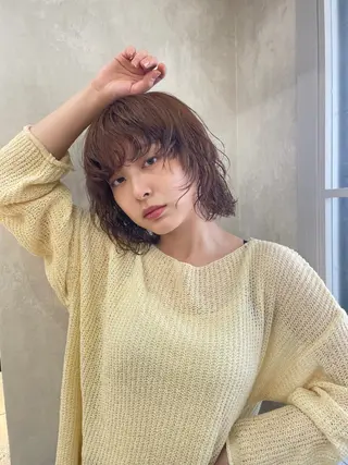 ミディアム ♥️透明感×抜け感 ベージュ/佑珠♥️のヘアスタイル