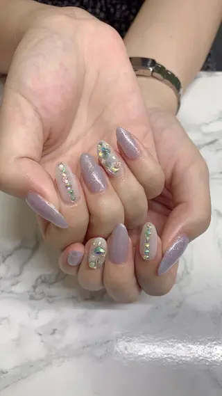 ネイル はな💎ネイル ワンホン、長さ出しのネイルデザイン